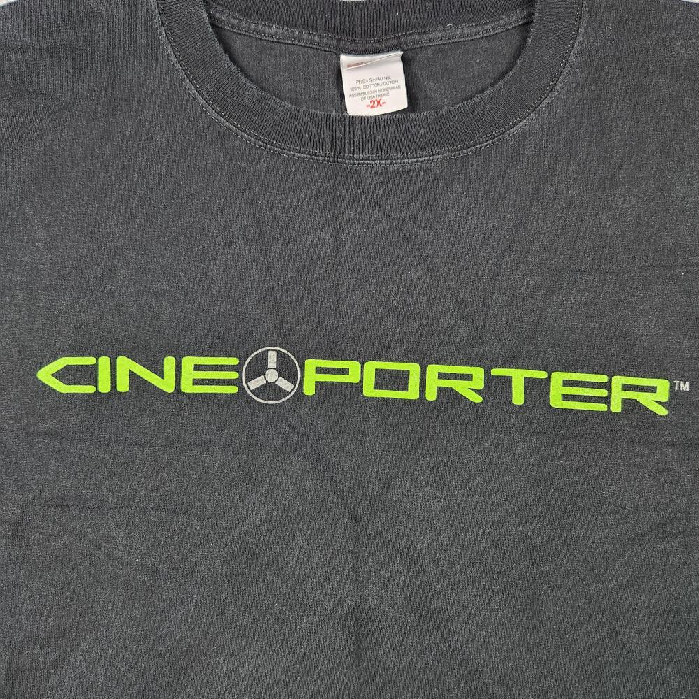 Vintage CinePorter Shirt Mens 2XL Spec Comm Camera Video Media Graphic Logo Y2k